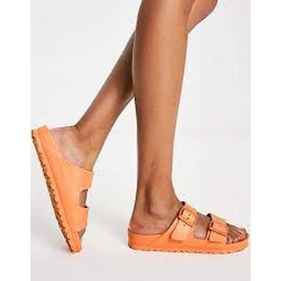 Birkenstock Women's Orange Arizona Essentials EVA Sandals Papaya EU 40 US 9-9.5 - Picture 1 of 14